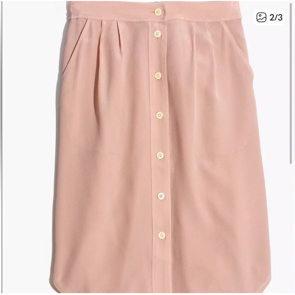 Madewell 100% Silk Island Button-Front Skirt - Picture 2 of 7